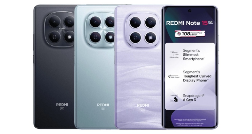 شیائومی ردمی نوت ۱۵ 5G را با نمایشگر خمیده و باتری ۵۵۲۰ میلی‌آمپری معرفی کرد